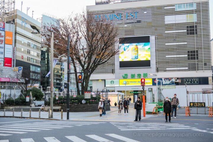 JR Shinjuku East Exit Station Square jujutsukaisen pilgrimage