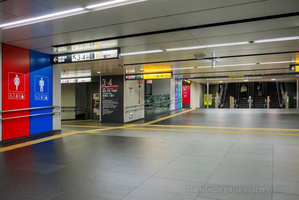 Underground corridor near Hikarie Gate 1, real-life location of Yuji Itadori vs Choso fight in Jujutsu Kaisen Season 2